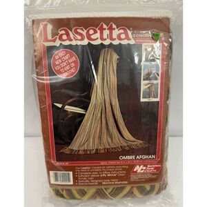 VTG Sealed National Yarn Crafts Lasetta‎ Ombre Afghan Knit Weaving Kit Blanket